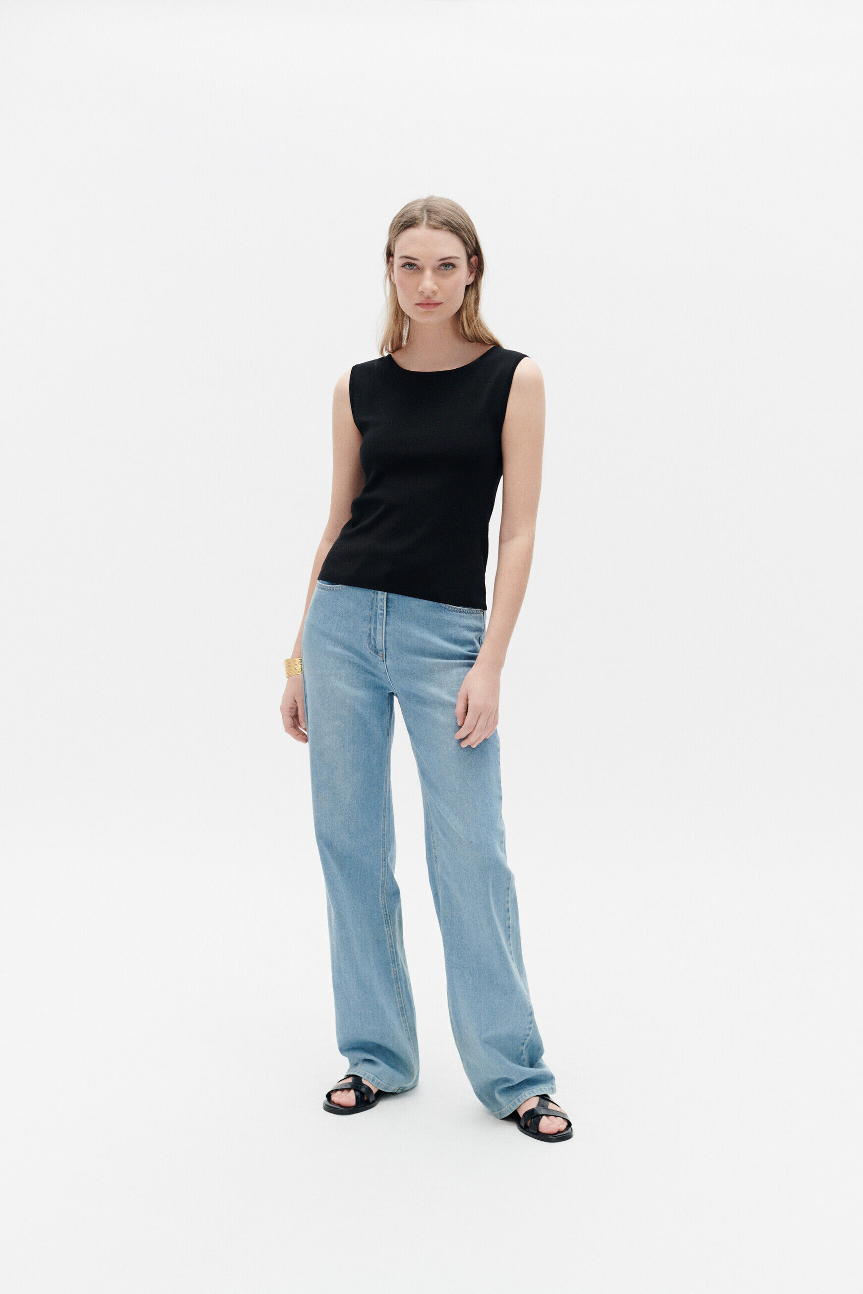 Pantalon pnick bleu ciel femme