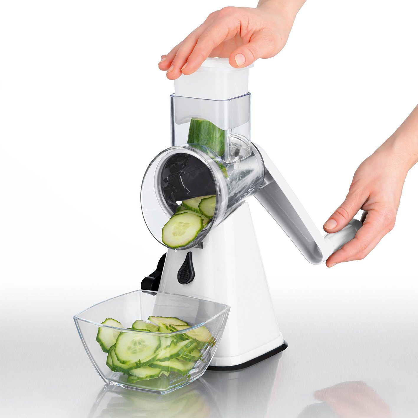 MAXXMEE Allesschneider MAXXMEE Multi-Schneider Spin Slicer 6-tlg. weiß