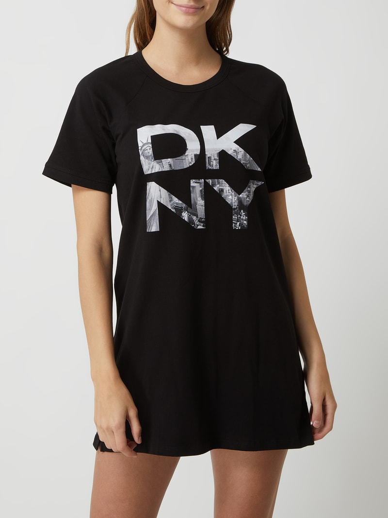 Schlafshirt mit Stretch-Anteil in schwarz