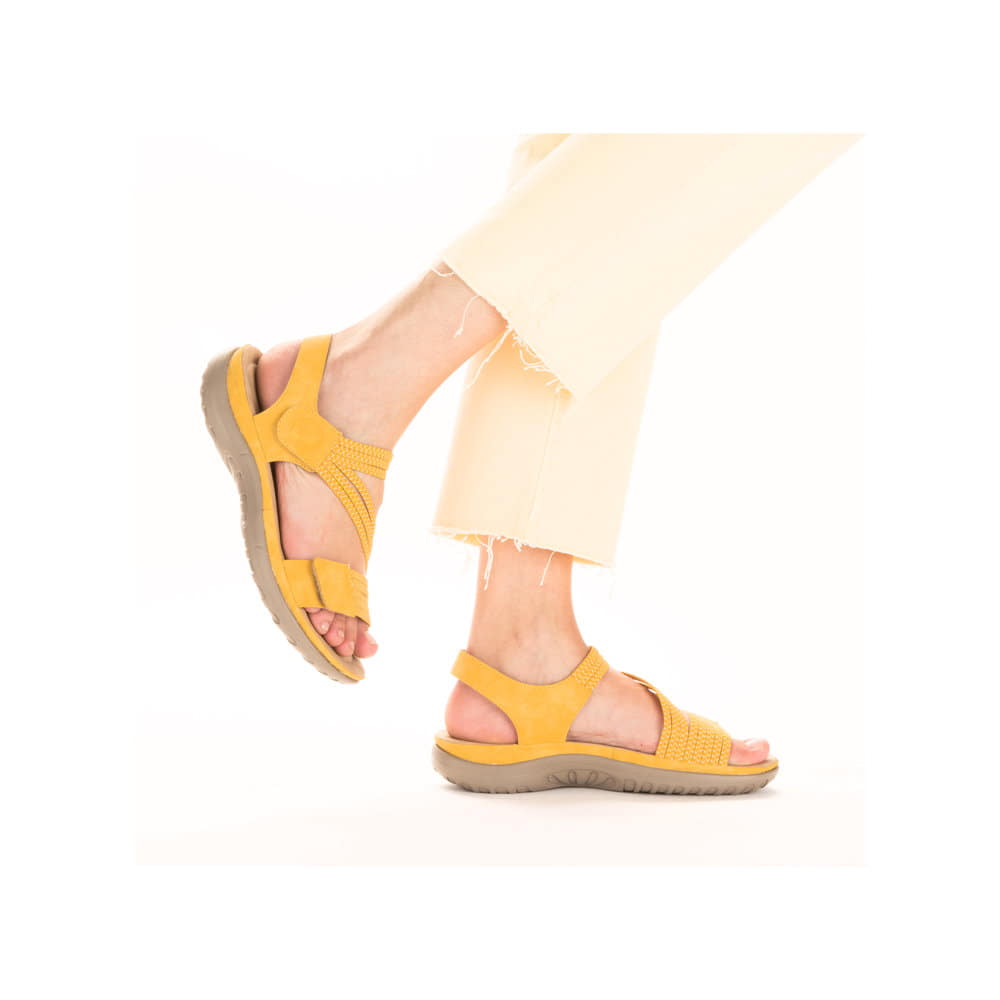 Rieker Damen Riemchensandalen zitronengelb