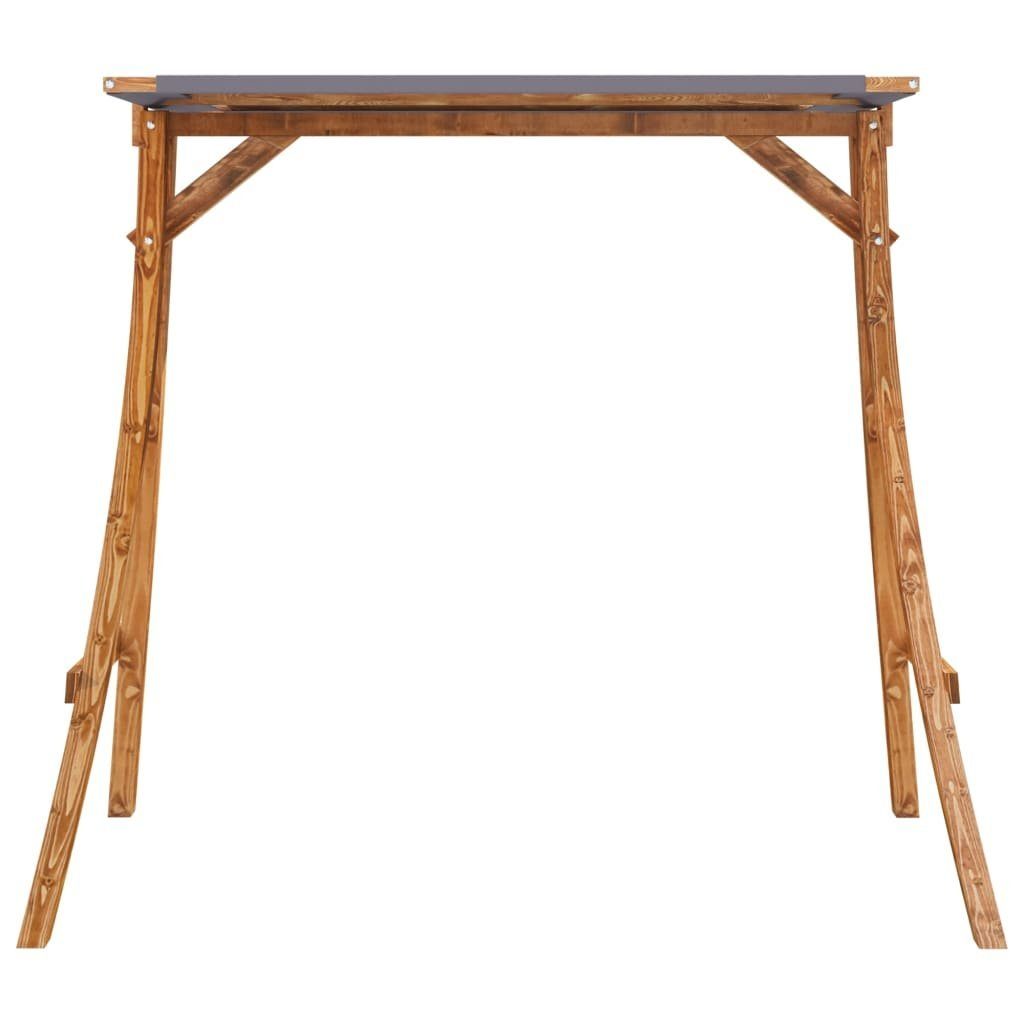 vidaXL Hollywoodschaukel Schaukelgestell mit Dach Anthrazit Bugholz mit Teak-Finish Holz