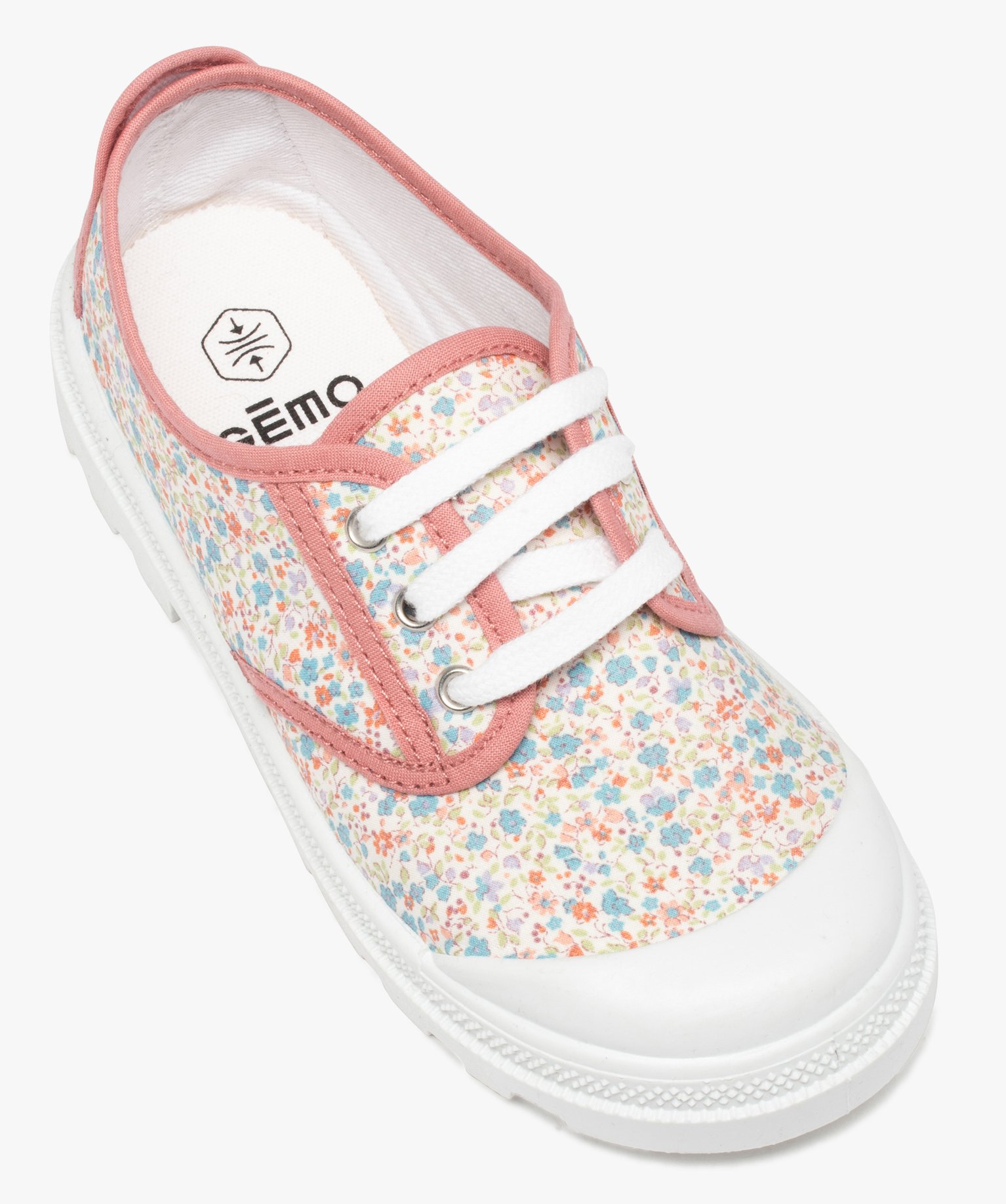 Baskets fille à semelle crantée dessus toile imprime | GEMO