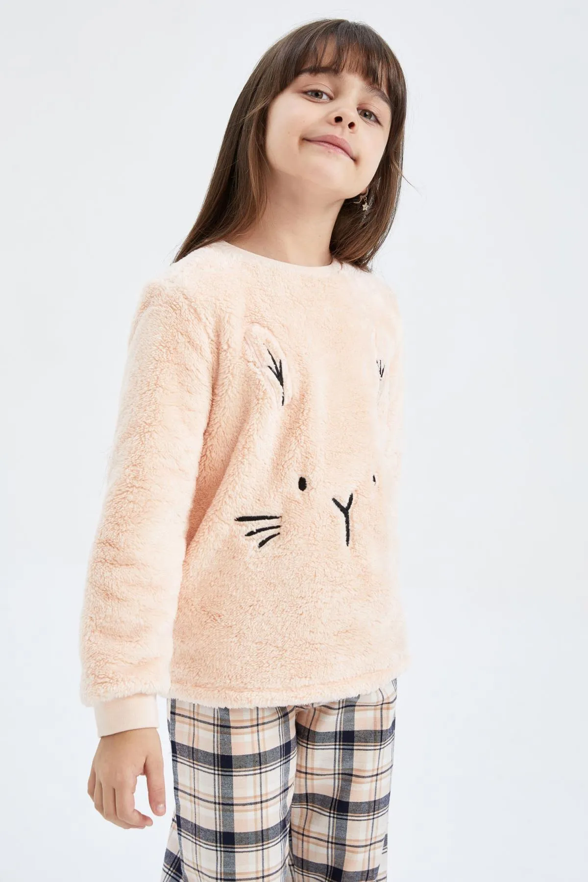 DeFacto  Langärmliges Plüsch-Pyjama-Set für Mädchen