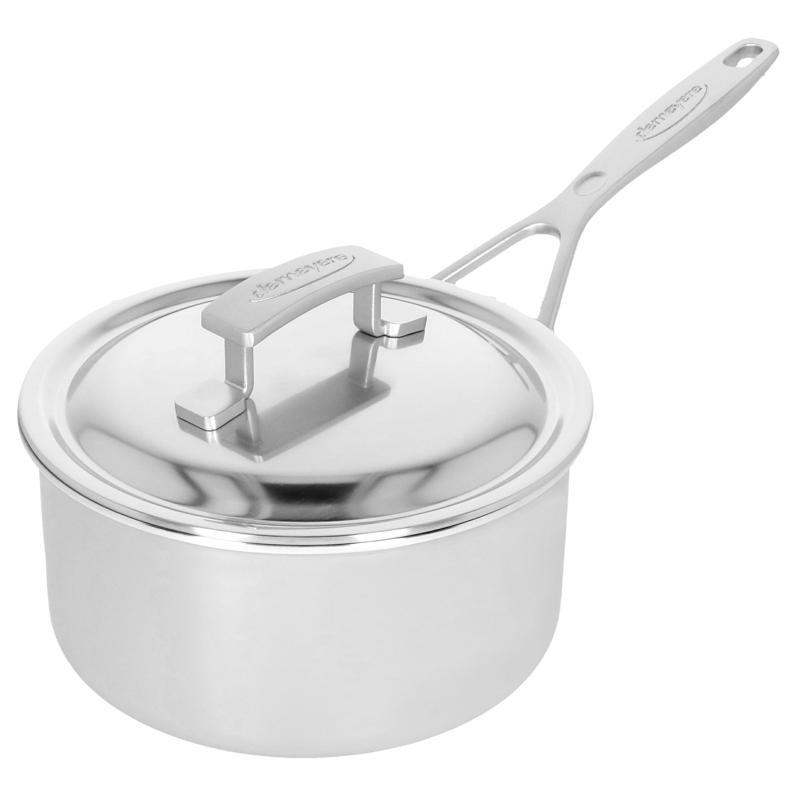 Stieltopf mit Deckel 18 cm, 18/10 Edelstahl, Silber