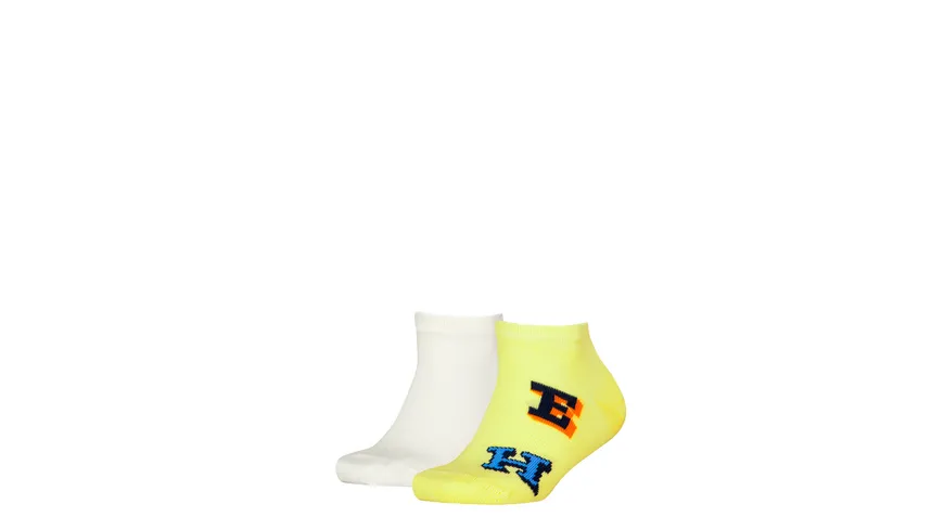 TOMMY HILFIGER Kinder Sneaker Socken Aop Letter 2er Pack yellow