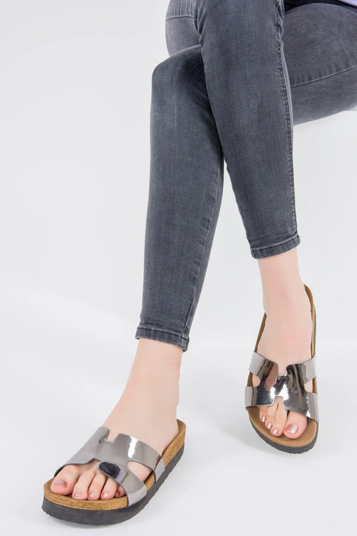 Fox Shoes  Platin-Hausschuhe für Damen