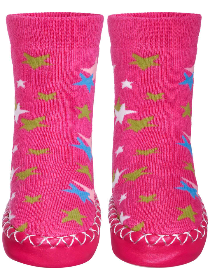Playshoes Hüttenschuh Sterne in Pink günstig kaufen