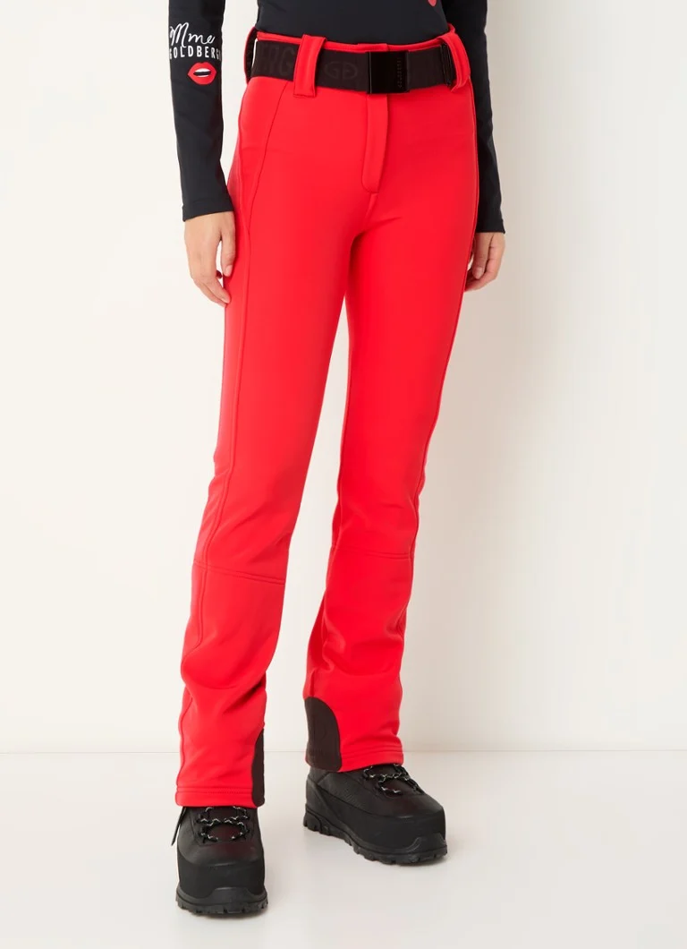 Pantaloni de schi Goldbergh Pippa cu talie înaltă, evazați pe picioare și curea.