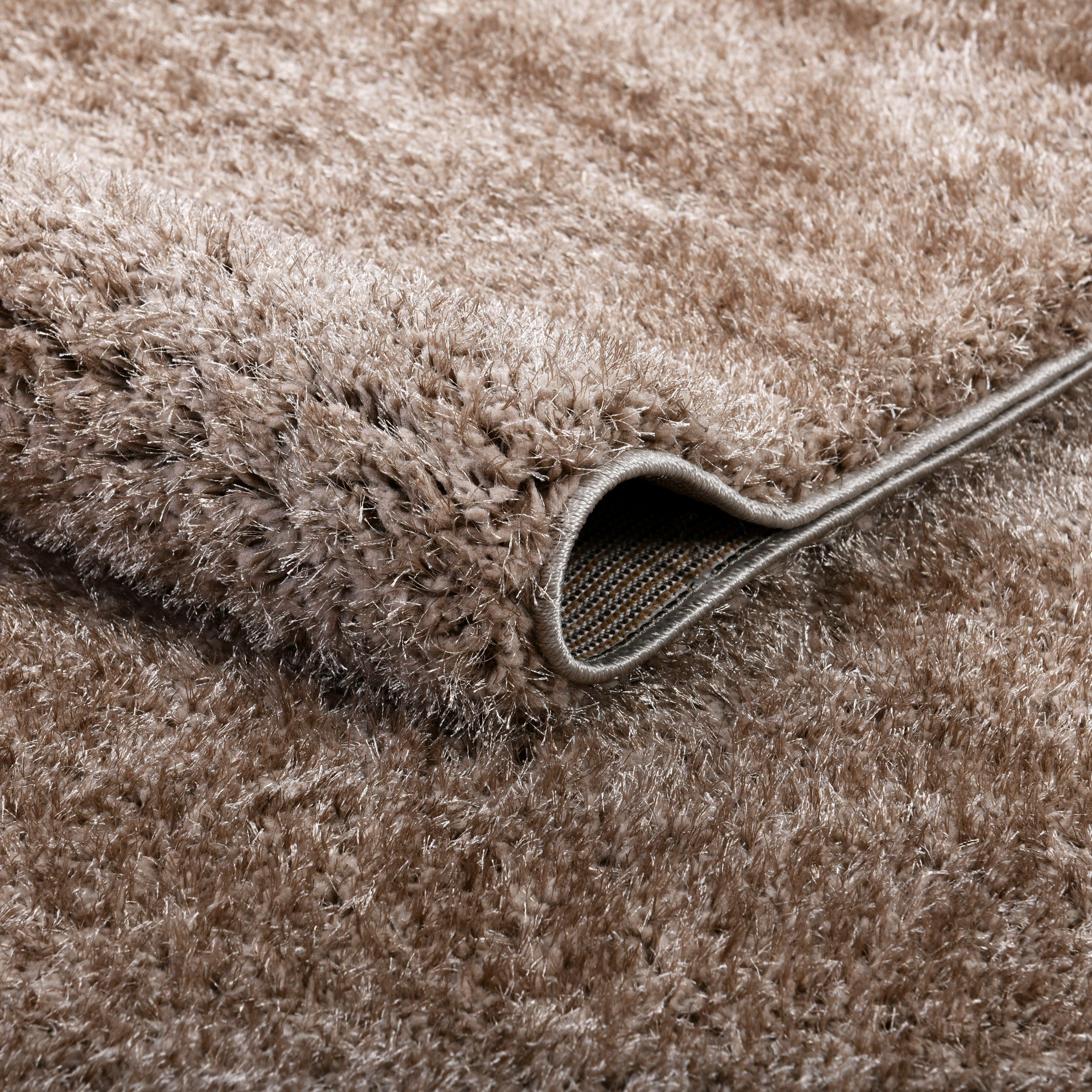 Hochflor-Teppich Malin, Home affaire, rechteckig, Höhe: 43 mm, Shaggy in Uni-Farben, einfarbig, leicht glänzend, besonders weich