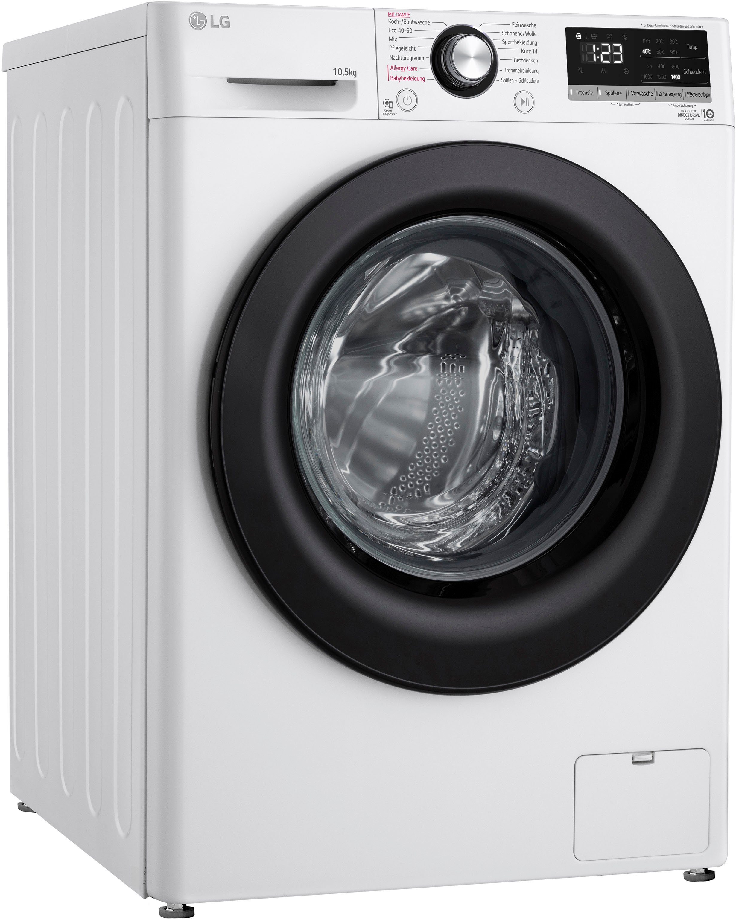 LG Waschmaschine F4WV40X5, 10,5 kg, 1400 U/min