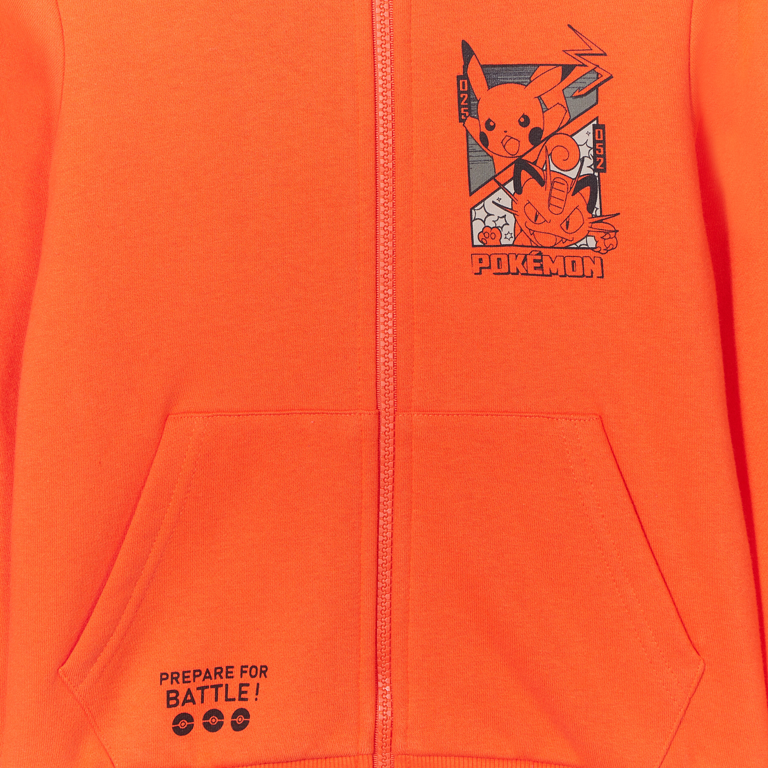 Sweat zippé à capuche Pokémon orange foncé garçon | La Halle