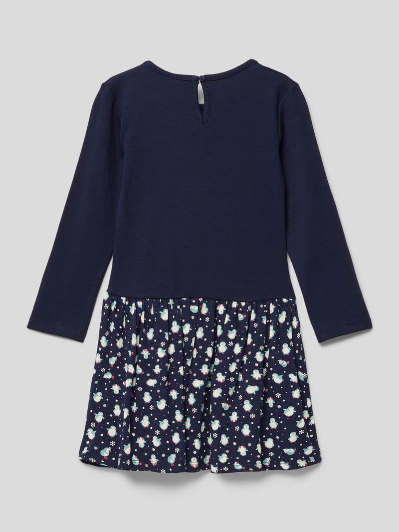 Kleid in Two-Tone-Machart in marineblau
