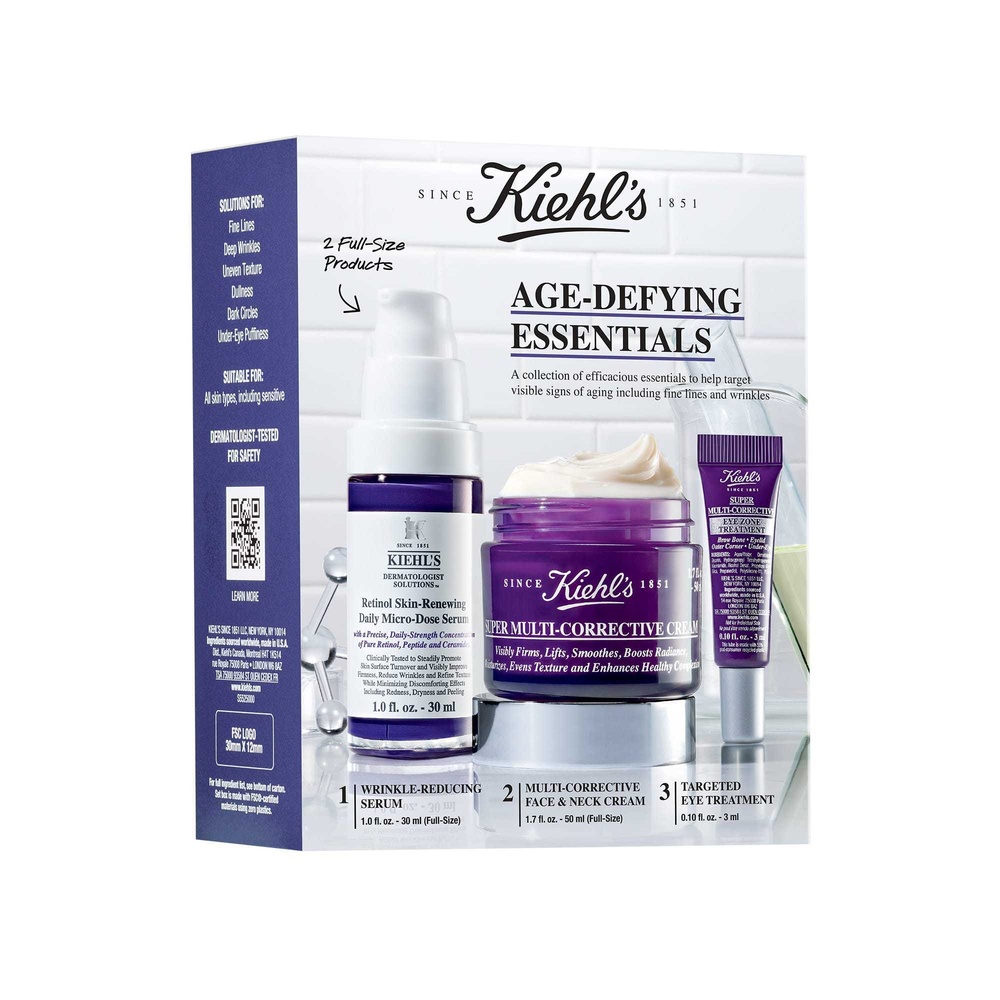 kiehl's Retinol Skin-Renewing Daily Micro-Dose Serum 30ml Coffret expert anti-âge au Rétinol Pur et aux Peptides de collagène