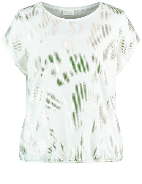 Kurzarmshirt mit schimmerndem Print