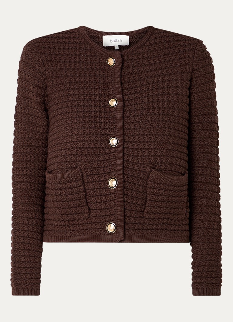 Cardigan gros țesut Gaspard de la Ba&sh, cu buzunare aplicate.