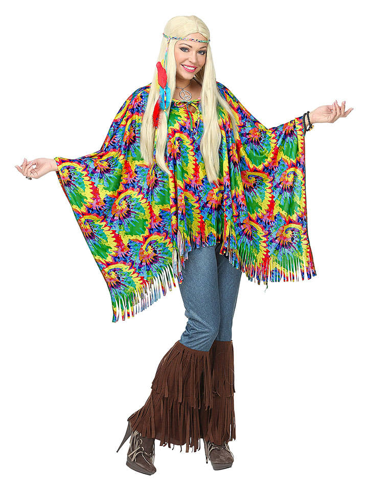 Carnival Party 2tlg. Kostüm ''Hippie'' in Bunt günstig kaufen onesize