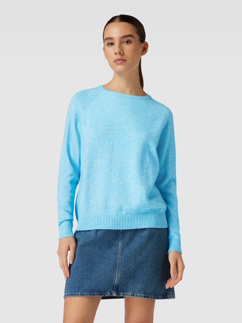 Strickpullover mit Rundhalsausschnitt Modell 'LESLY KINGS' in aqua