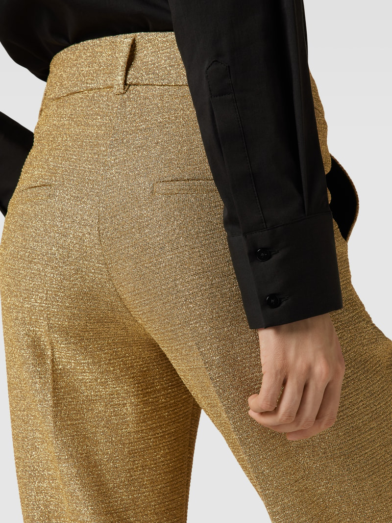 Hose mit Bundfalten Modell 'FRANCE' in gold