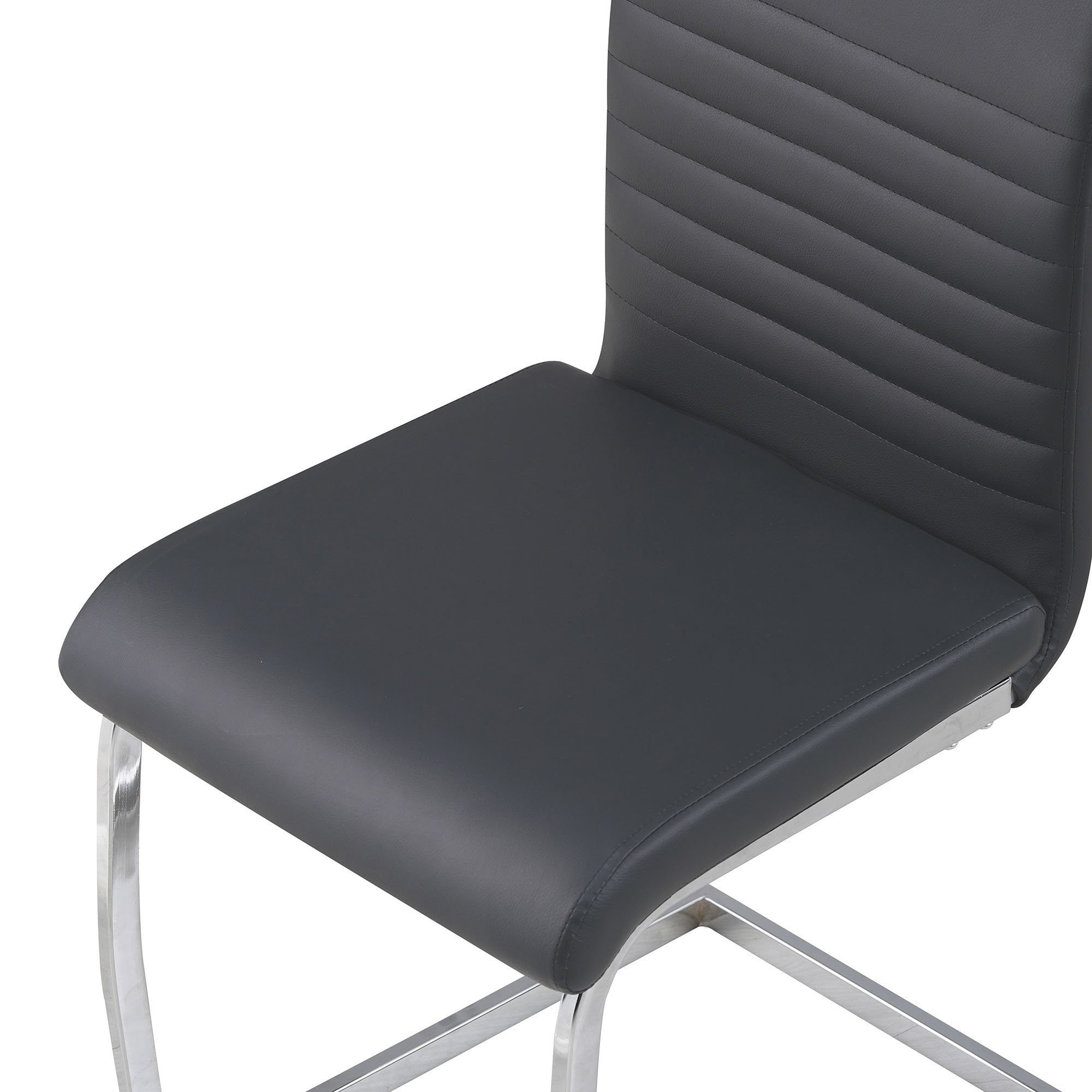 Albatros International Freischwinger Albatros Esszimmerestuhl Küchenstuhl BURANO, Kunstleder Bezug (4er Set, Grau), Esszimmerstuhl Schwingstuhl mit modernem Design, dicke Polsterung