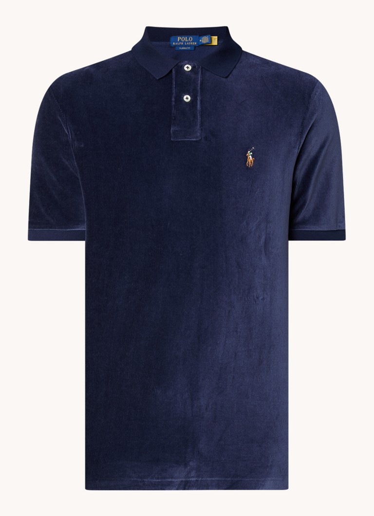 Ralph Lauren korduro polo majica regularnog kroja s vezom logotipa