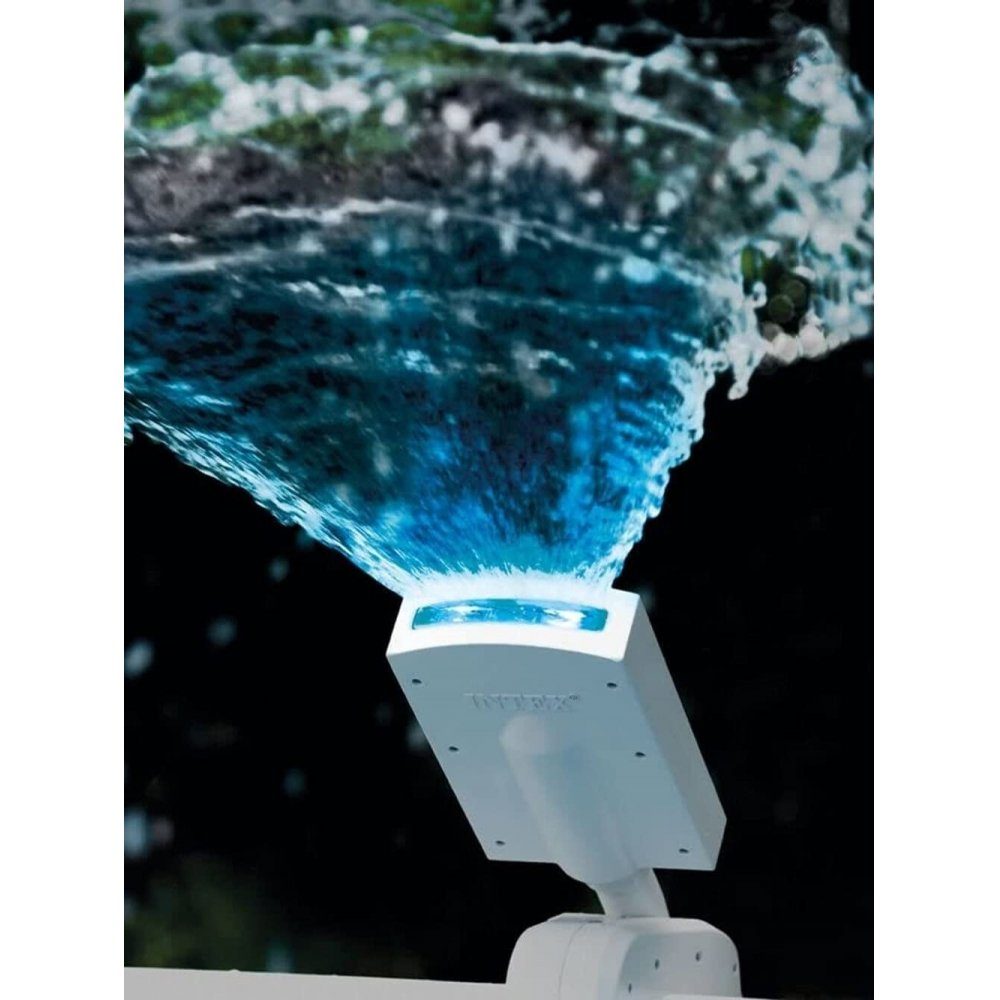 Intex Gartendusche Multi-Color LED Wasserfontäne - Außendusche - weiß