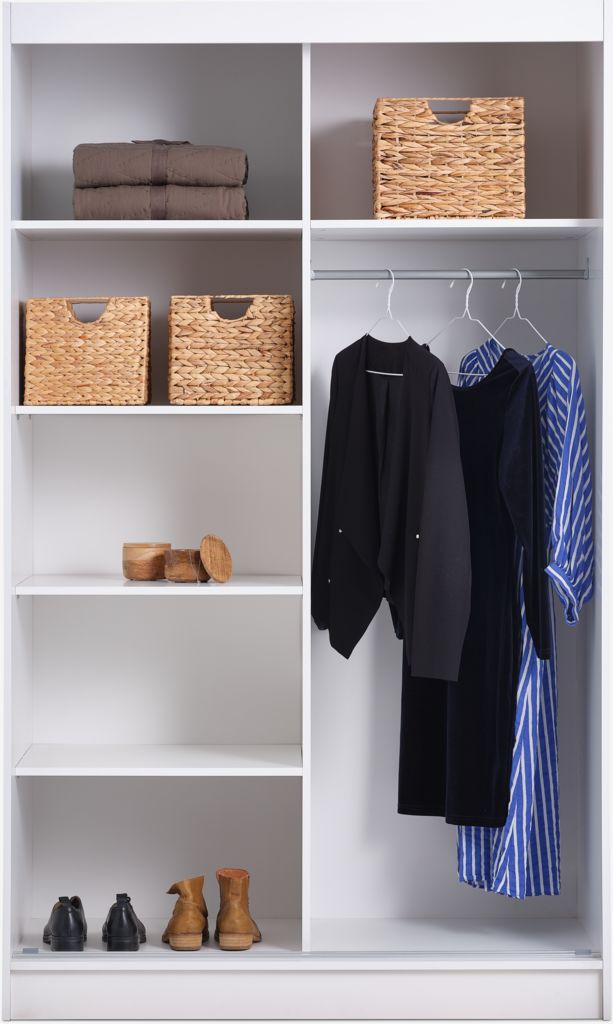 Armário ODDER ODDER 120x201 com 2 portas de correr e espelho branco