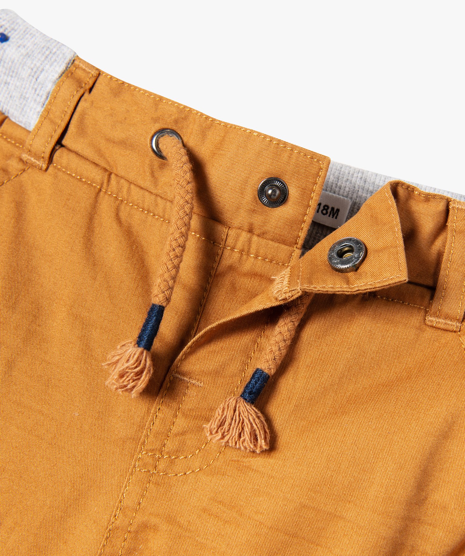 Pantalon coupe cargo doublé avec taille élastique bébé g... marron | GEMO