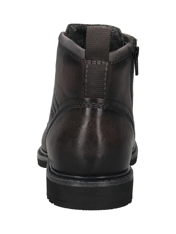 Bugatti Leder-Boots in Anthrazit günstig kaufen
