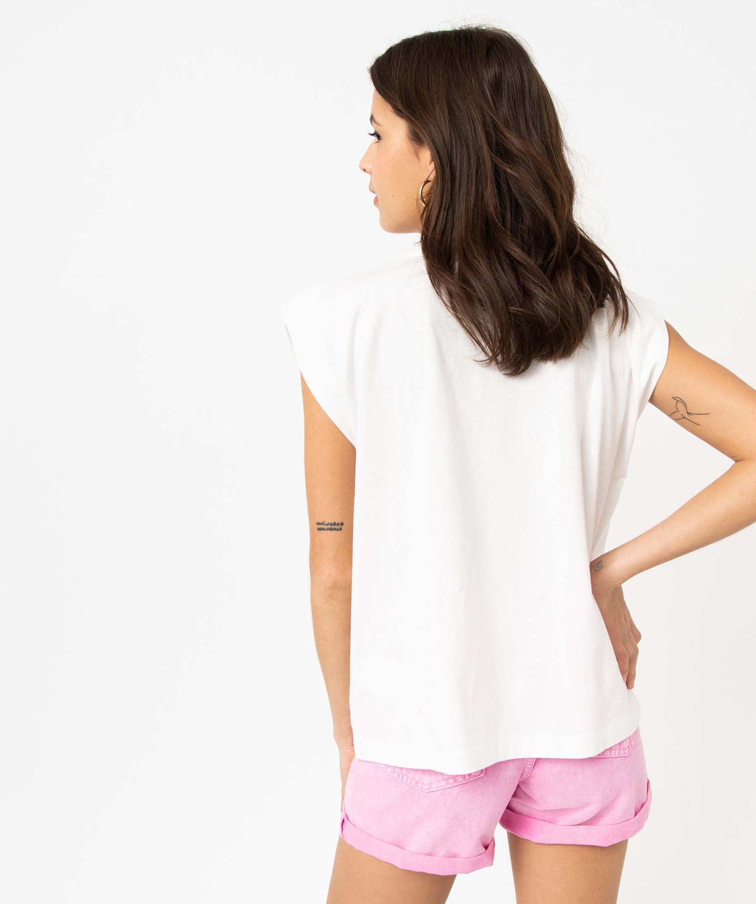 Tee-shirt manches courtes coupe loose en coton imprimé femme imprime | GEMO