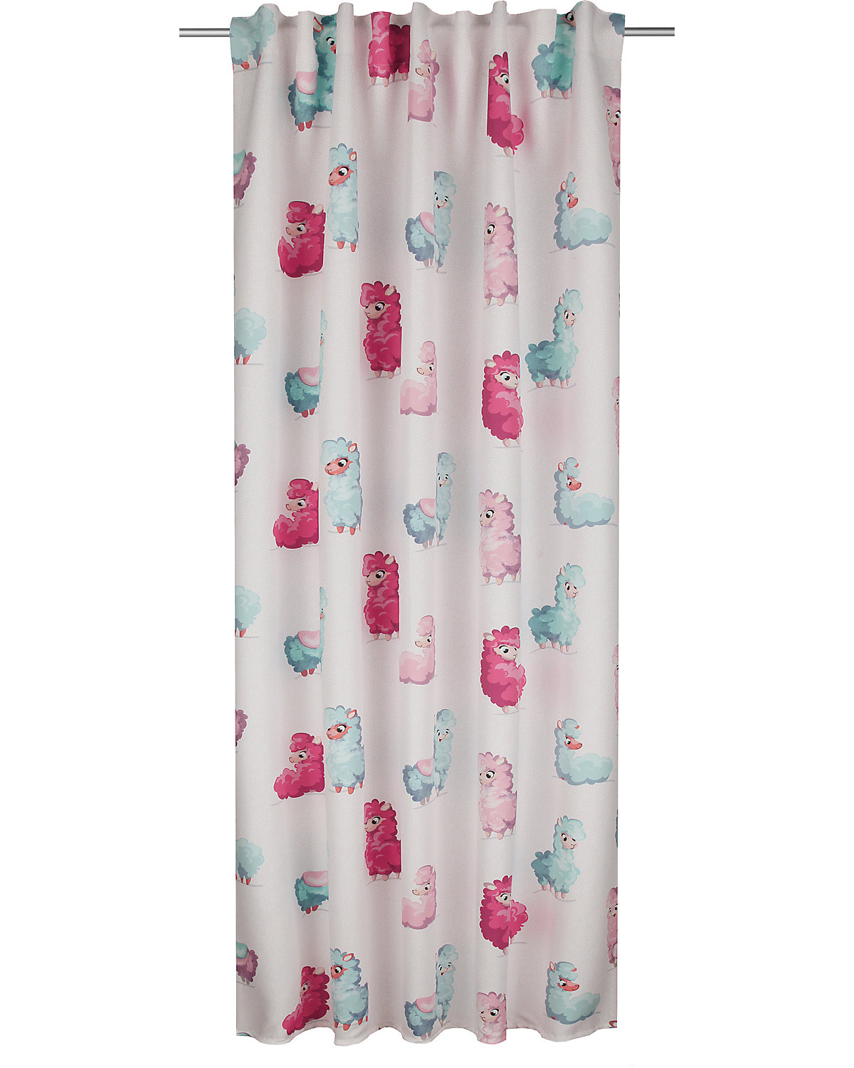 Fertigschal mit verdeckten Schlaufen und Gardinenband, Lama, rosé, 245 x 135 cm