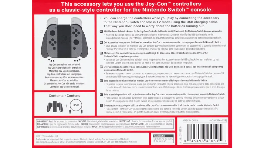 Nintendo Switch - Joy-Con Charging Grip / Aufladehalterung