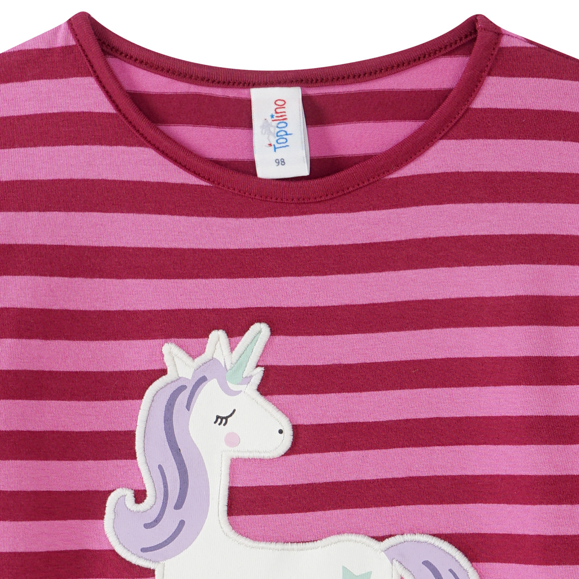 Mädchen Langarmshirt mit Einhorn-Applikation