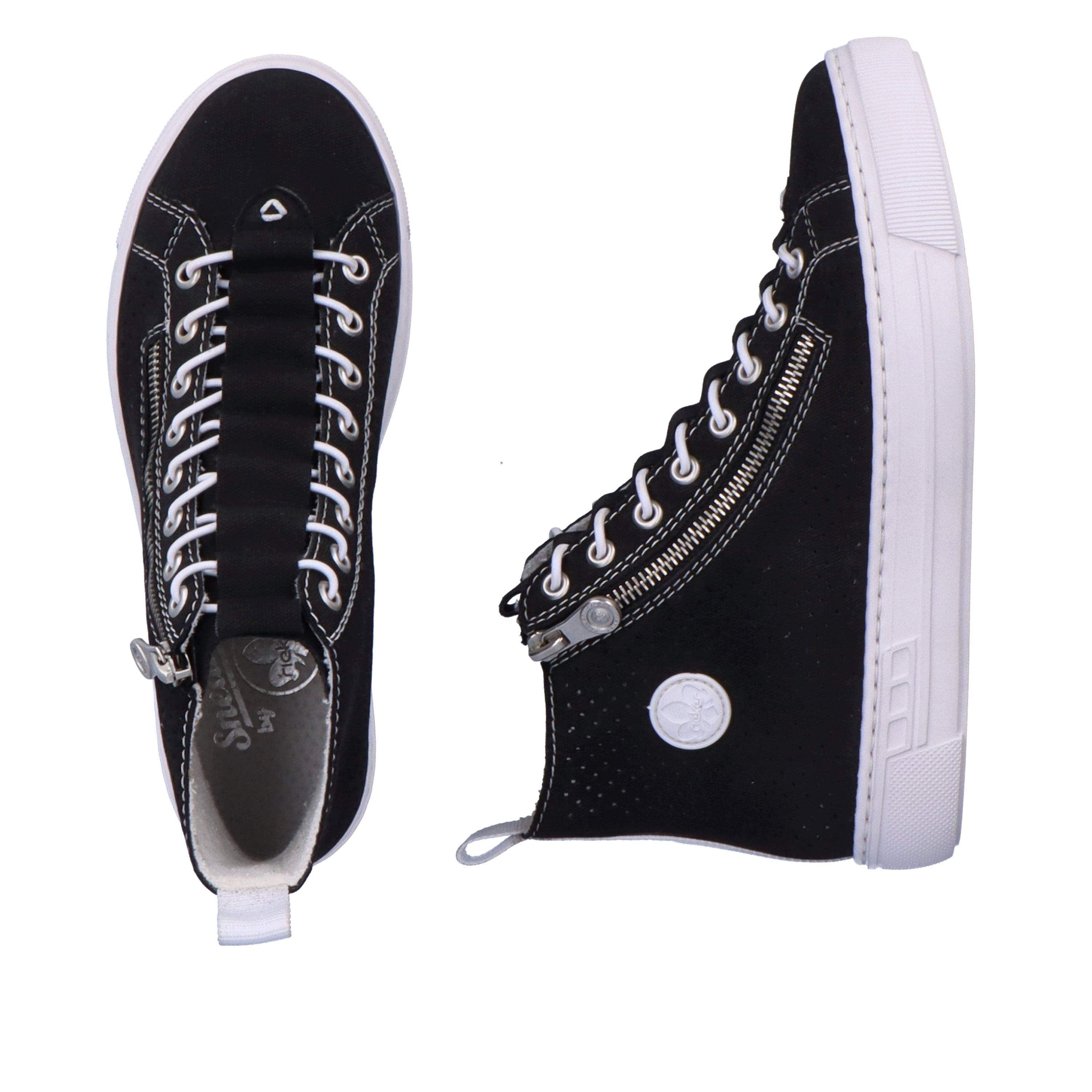 Rieker Damen Sneaker High nachtschwarz-kristallweiß