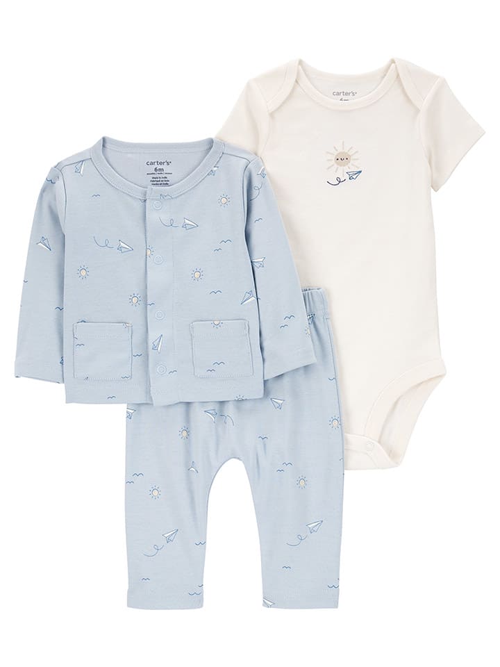 carter's 3tlg. Outfit in Hellblau/ Creme günstig kaufen
