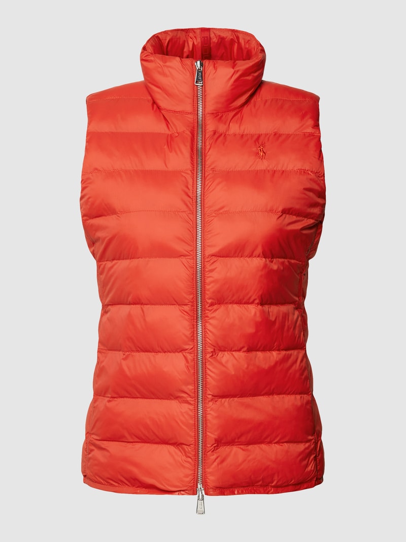 Steppweste mit Label-Stitching in rot