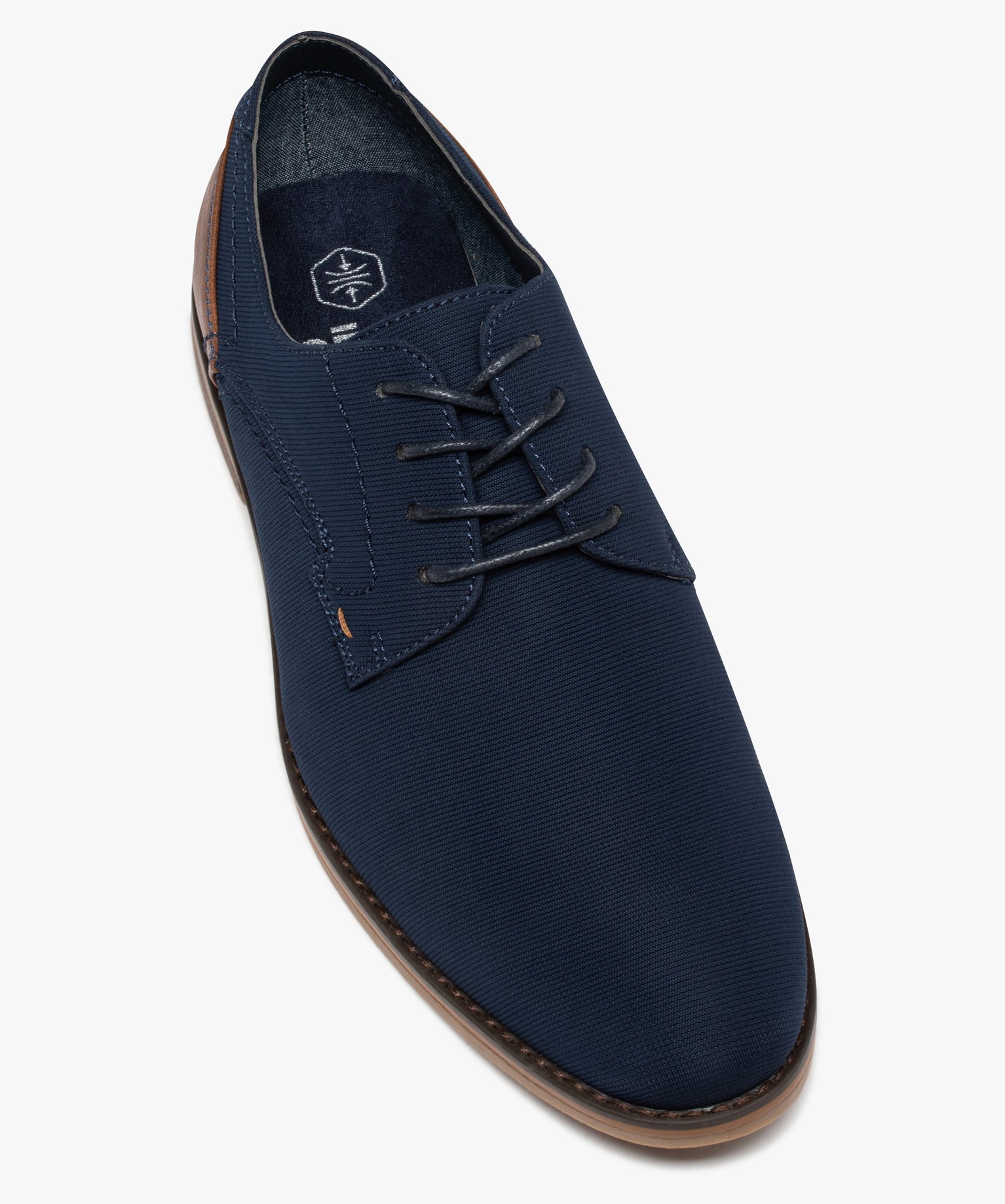 Derbies homme dessus textile uni marine | GEMO