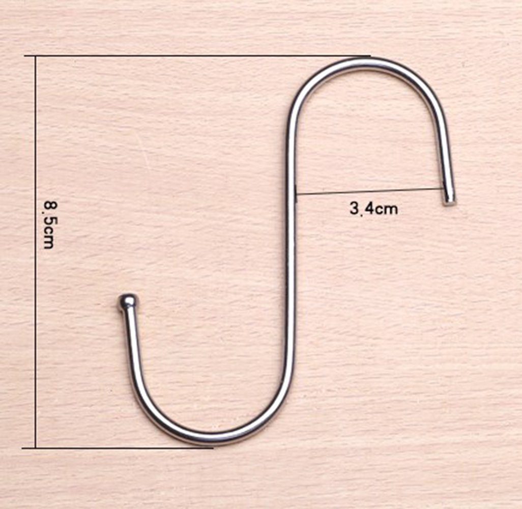 JedBesetzt Wandhaken S-Haken, Aufbewahrungshaken, Edelstahl, 9cm, Badezimmer, Dusche, Tür, Anti-Kratzer