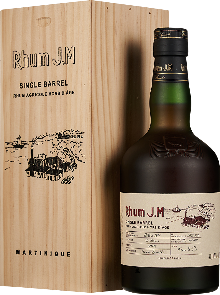 Rhum J.M Rhum Très Vieux Agricole Single Barrel 0,5 Liter 2001 in Holzkiste