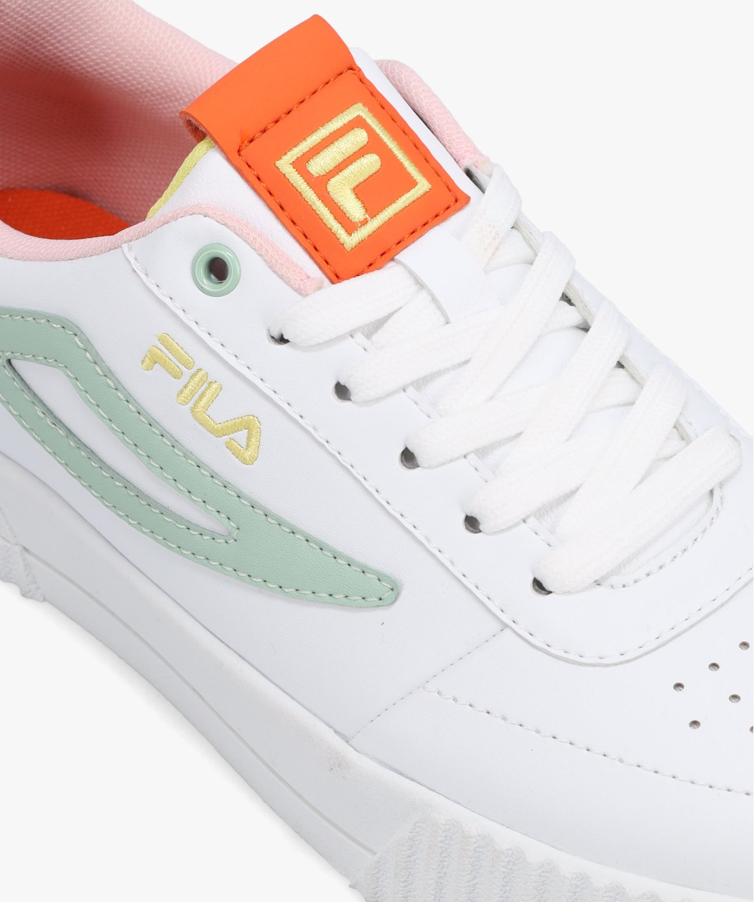 Tennis femme à détails colorés fermeture lacets – Fila ... blanc | GEMO