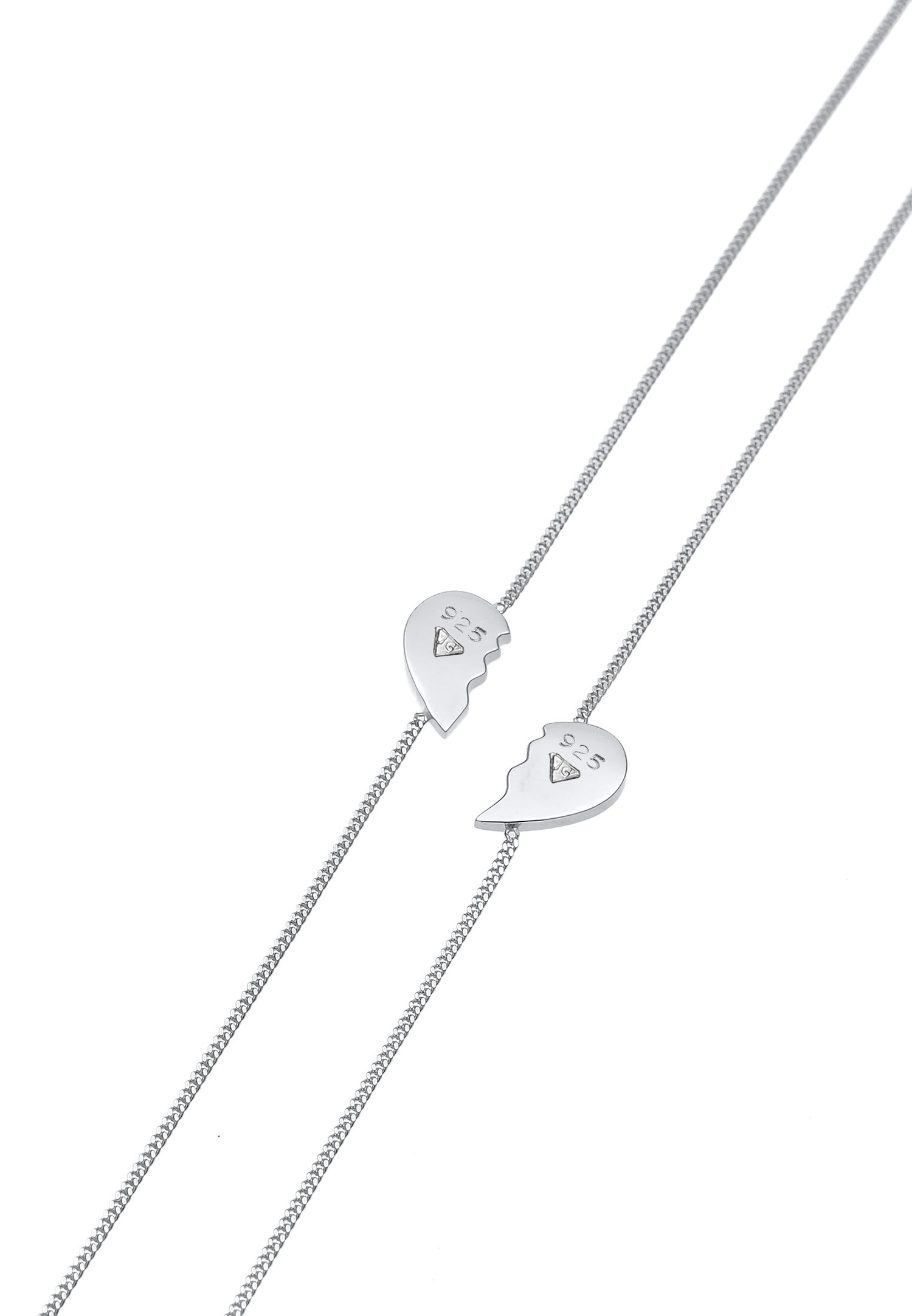 Elli Heart of Lady Half Friendship Love Bond Adjustable in 925 Sterling Silver Gold Plated