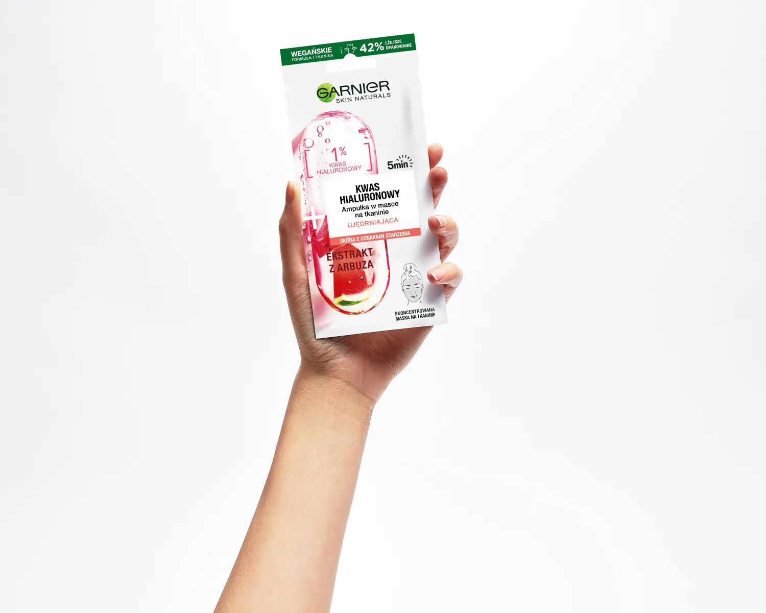 Garnier Skin Naturals Firming Ampoule Sheet Mask med hyaluronsyre og vandmelonekstrakt