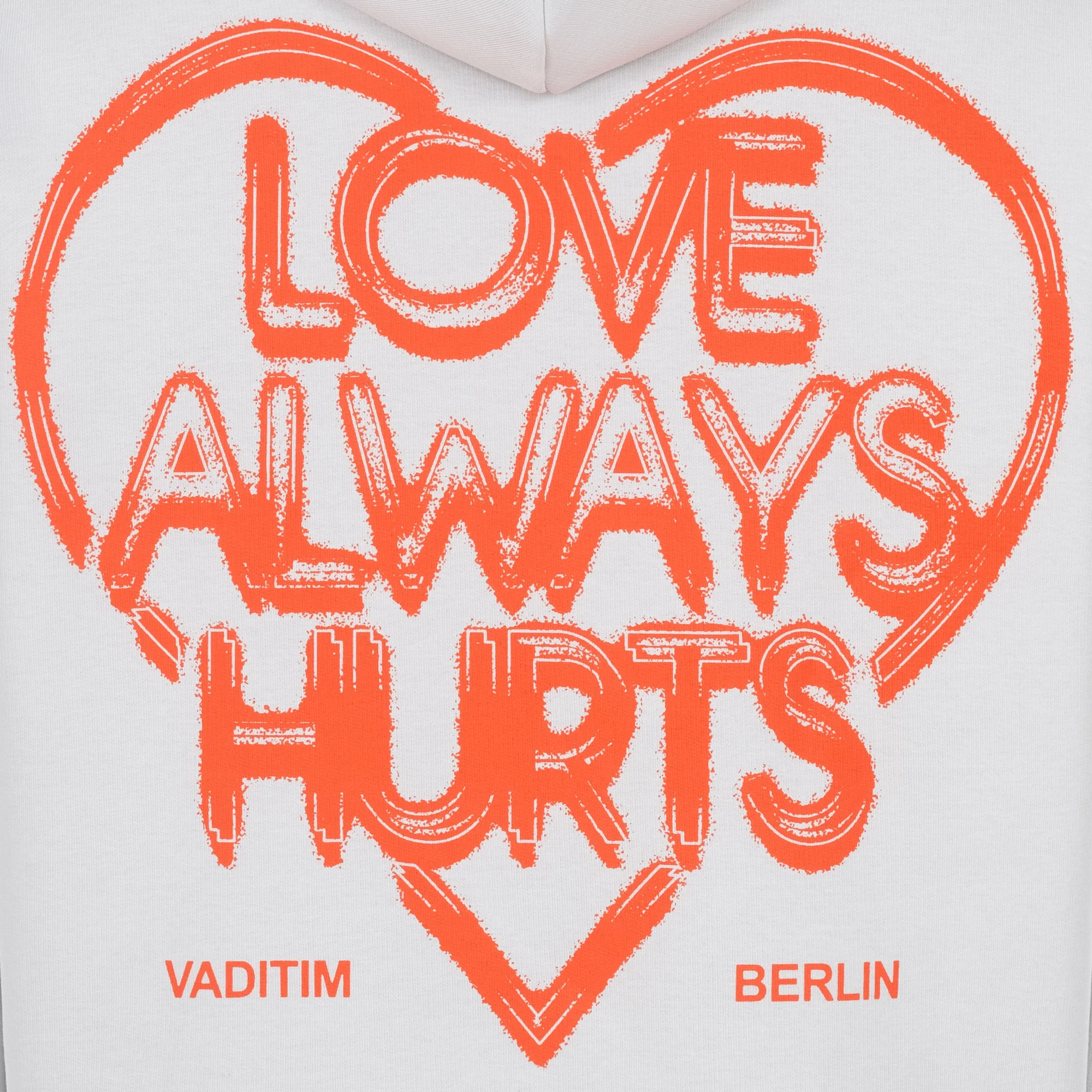 Heart Love Always Hurts Hoodie Grey