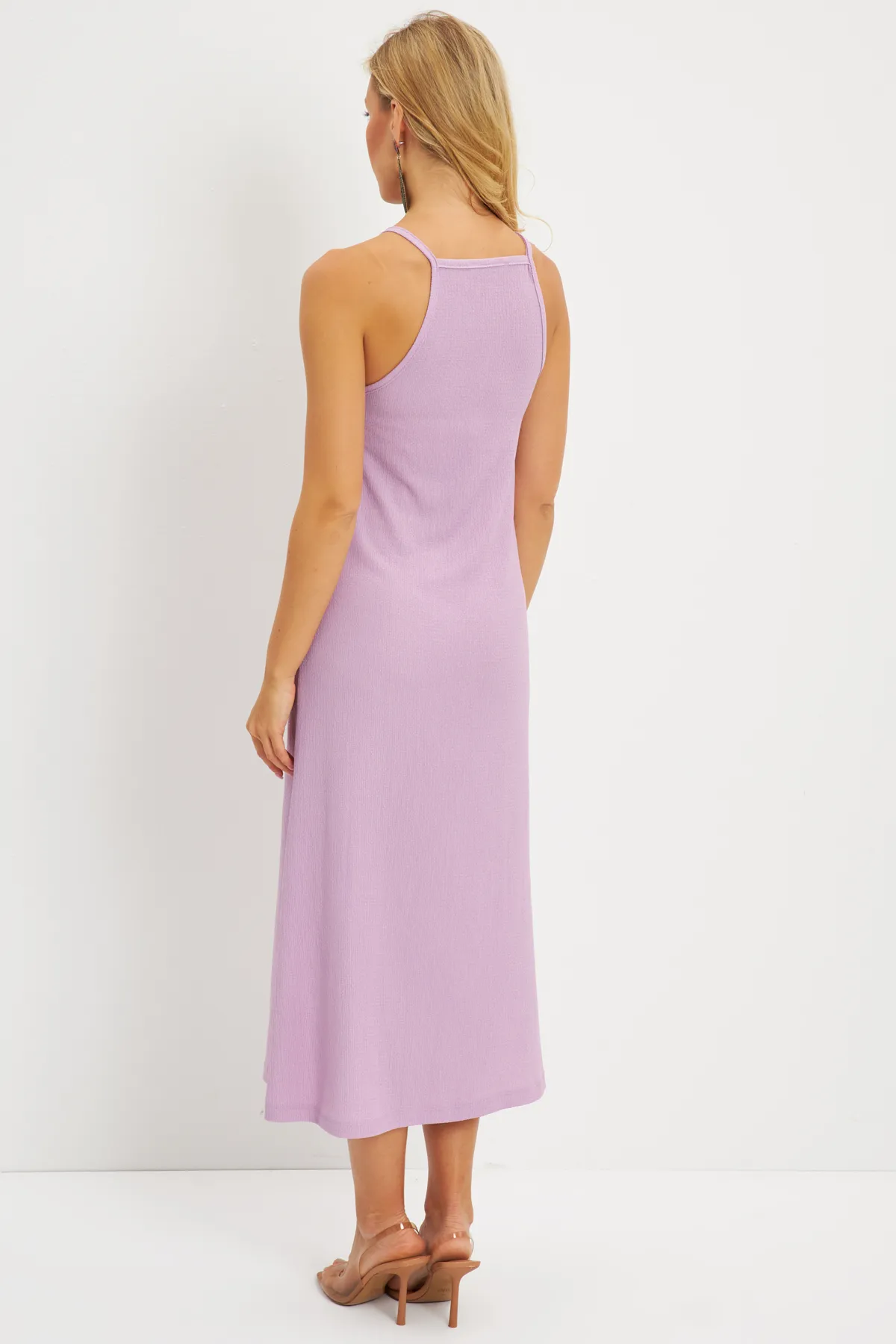 Cool & Sexy  Lila Neckholder-Midikleid mit Wickeldesign für Damen DMR166