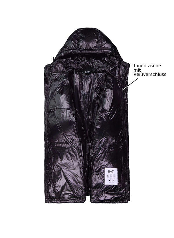 EA7, Daunenjacke, Mikrofaser wasserabweisend, schwarz