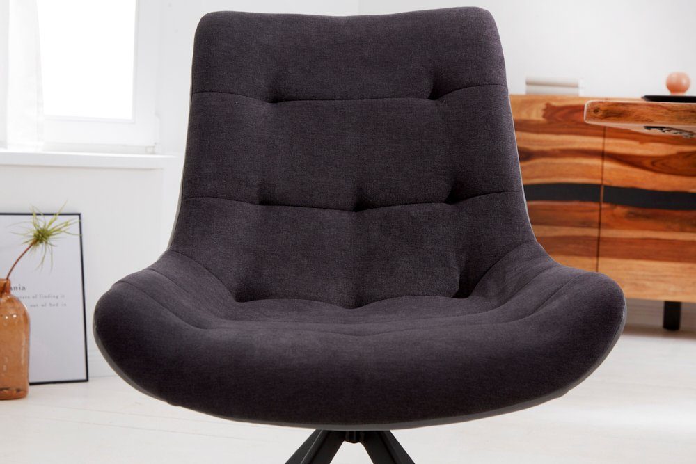 riess-ambiente Esszimmerstuhl DIVANI dunkelgrau, Esszimmer · Microfaser · Kunstleder · Metall · Retro