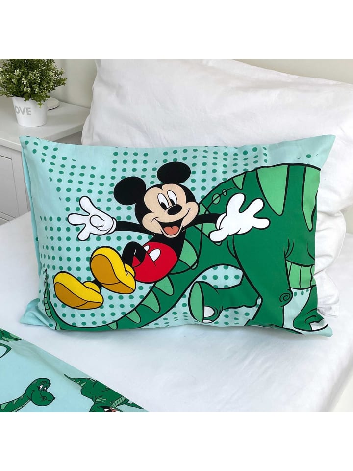 Disney Mickey Mouse 2-tlg.Set: Babybettwäsche Disney Mickey Mouse in Grün günstig kaufen 100