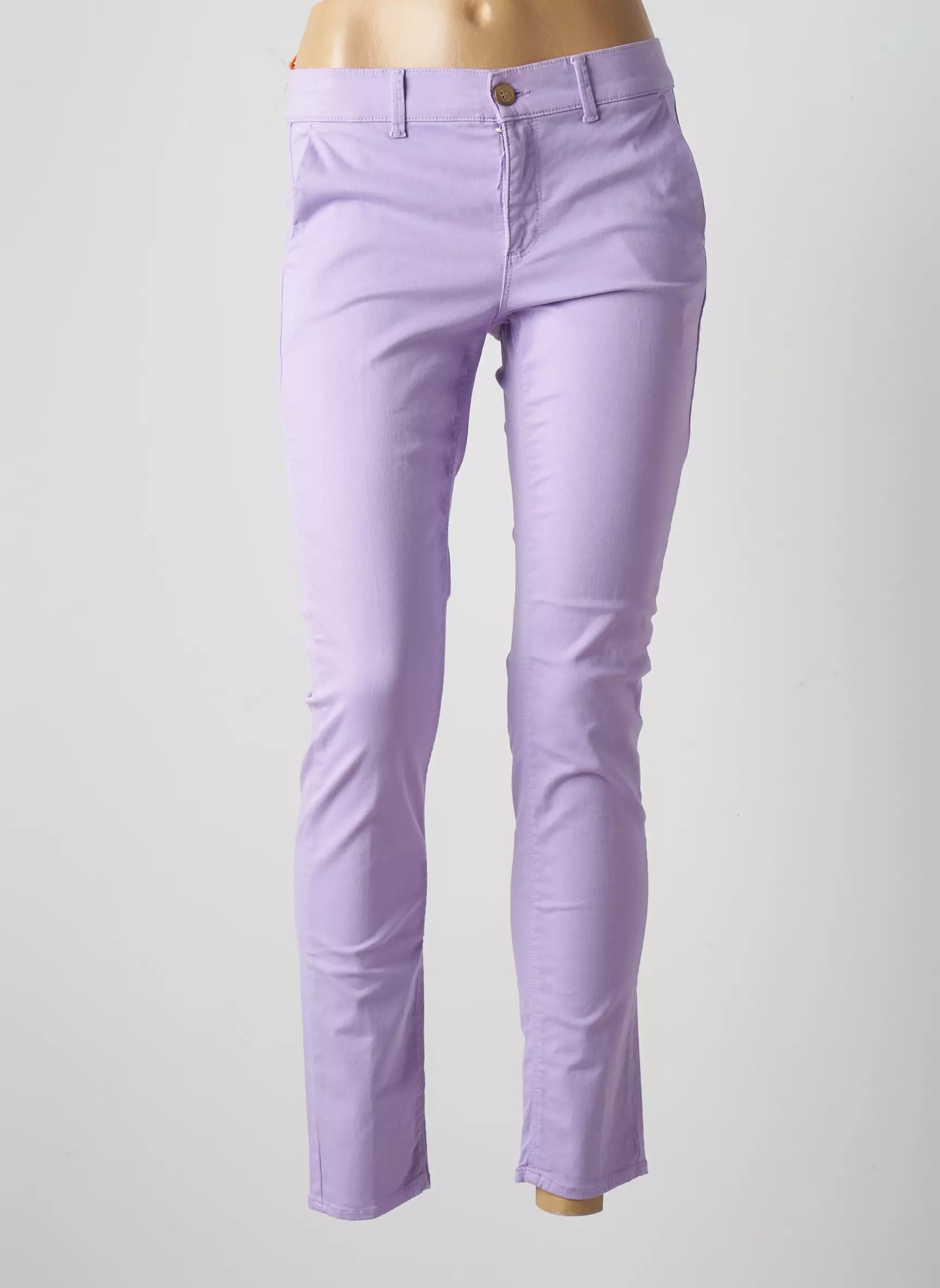 Happy Pantalons Chino Femme couleur violet