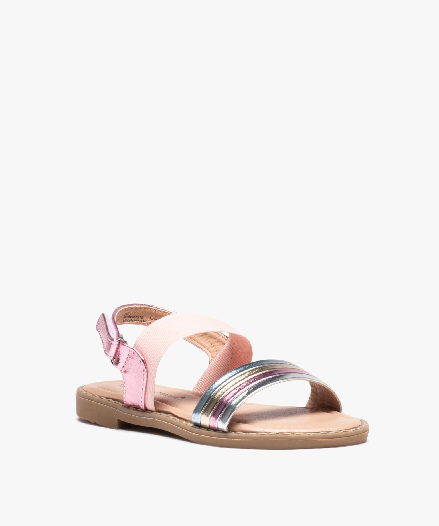 Sandales fille multicolore effet métallisé avec bande éla... rose | GEMO