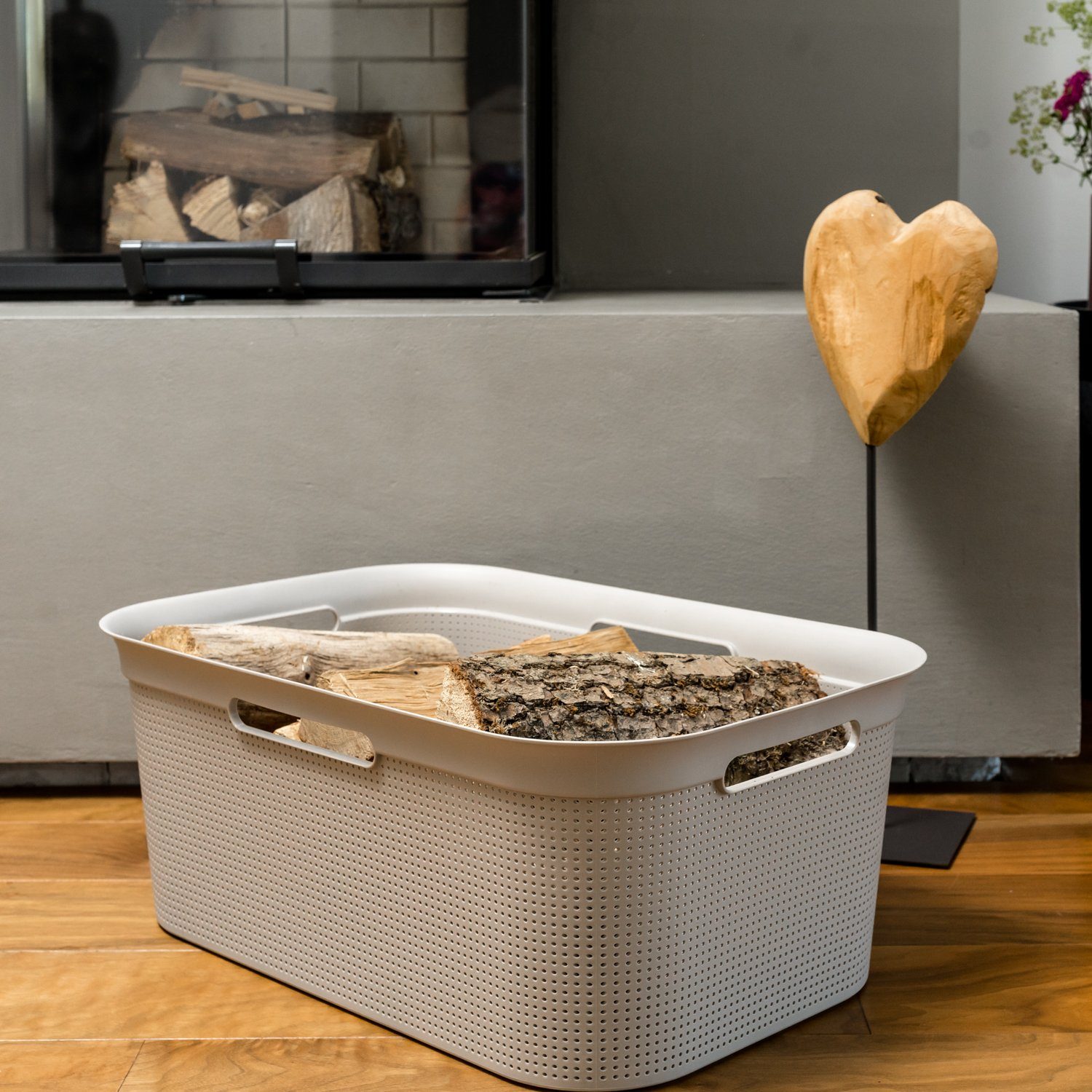 ROTHO Wäschekorb Brisen 4er-Set Wäschekorb 40l, Kunststoff (PP) BPA-frei (Wäschekorbset, 4er-Set), Löcher an den Seiten ermöglicht Luftzirkulation innerhalb der Wäschebox