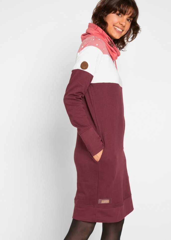 Sweatkleid mit großem Kragen